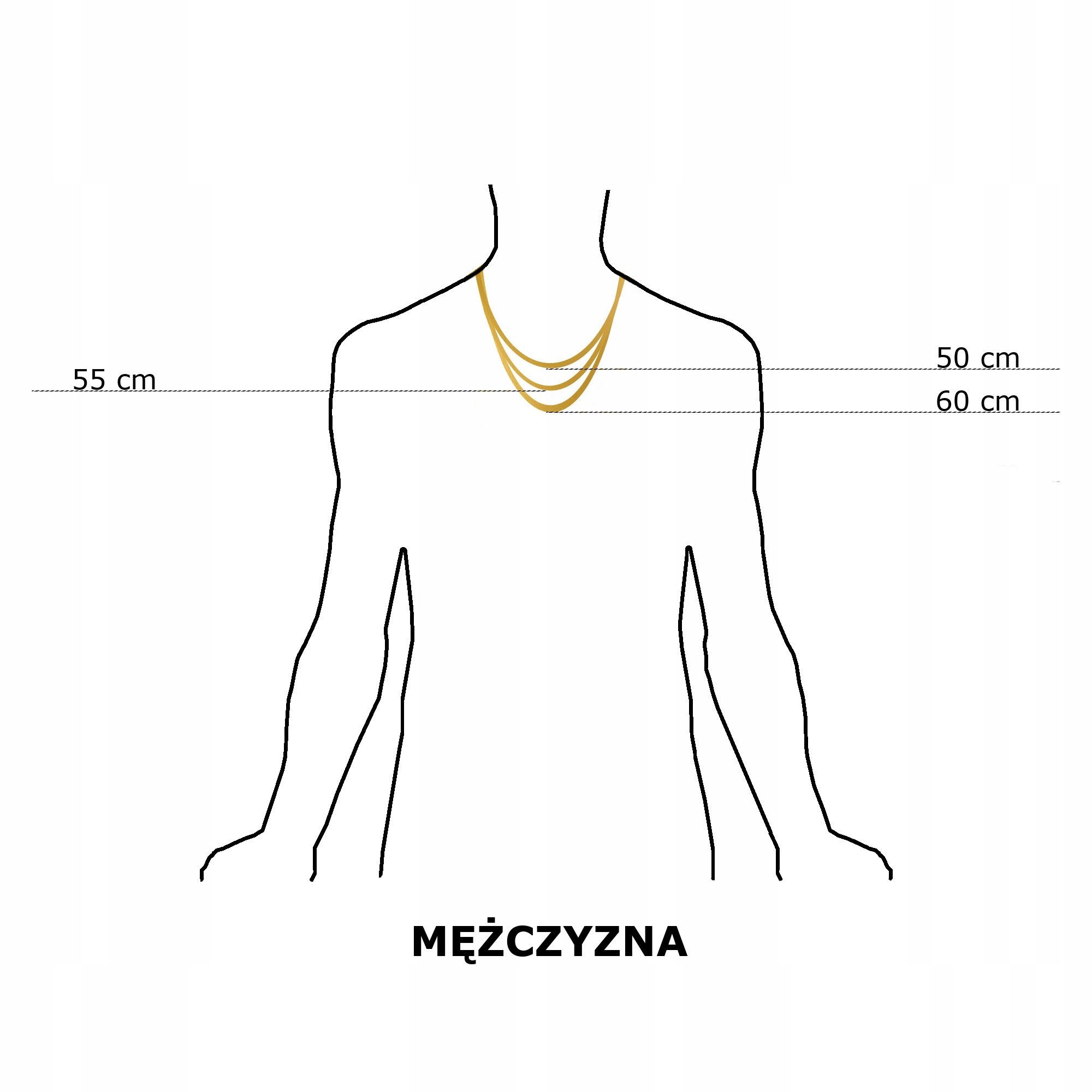 Męski Łańcuszek+krzyżyk Patriotyczny Srebro Pr.925