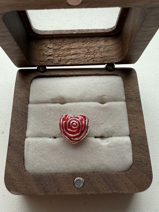 Charms serce czerwone – S925, w stylu Pandora