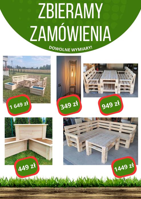 Meble ogrodowe z palet - PANCERNE - dowolny wymiar