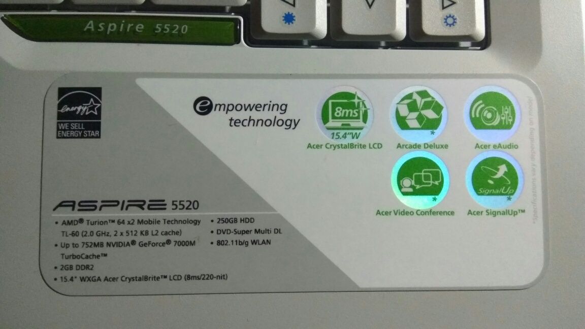 Computador portátil ACER ASPIRE (em peças)