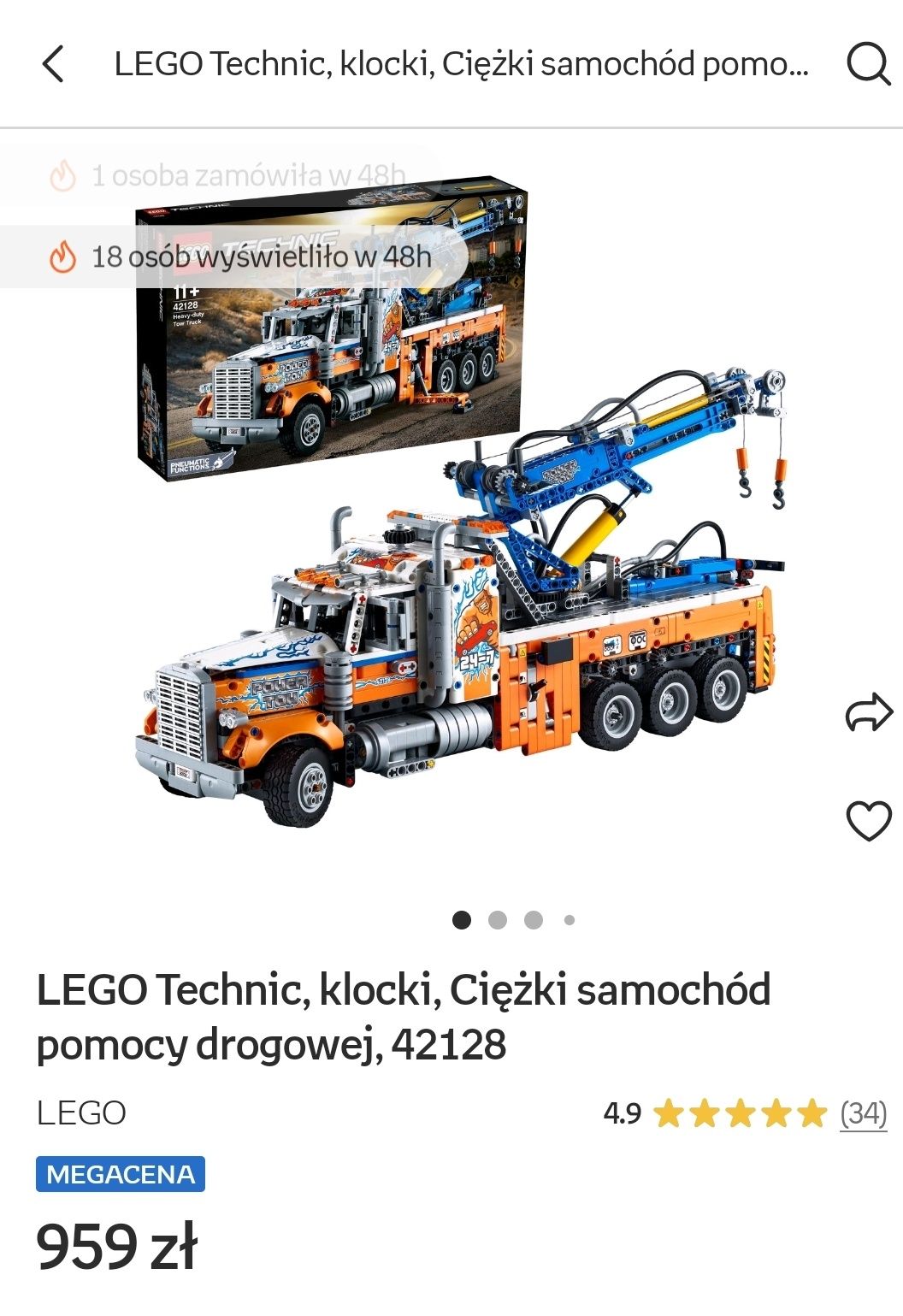 Lego technic pomoc drogowa 42128