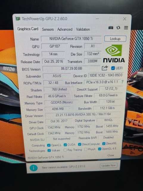 Asus expedition gtx 1050 ti 4gb ddr5
