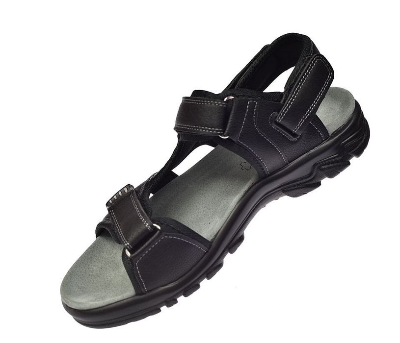 Sandały męskie regulacja rzepy skóra wkładka 1294 BK roz. 41