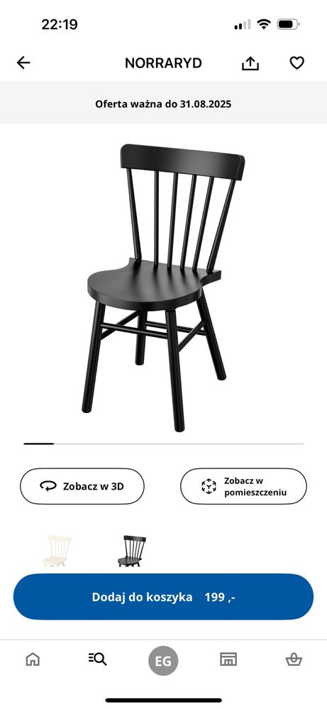 Krzesło Ikea NORRARYD czarne