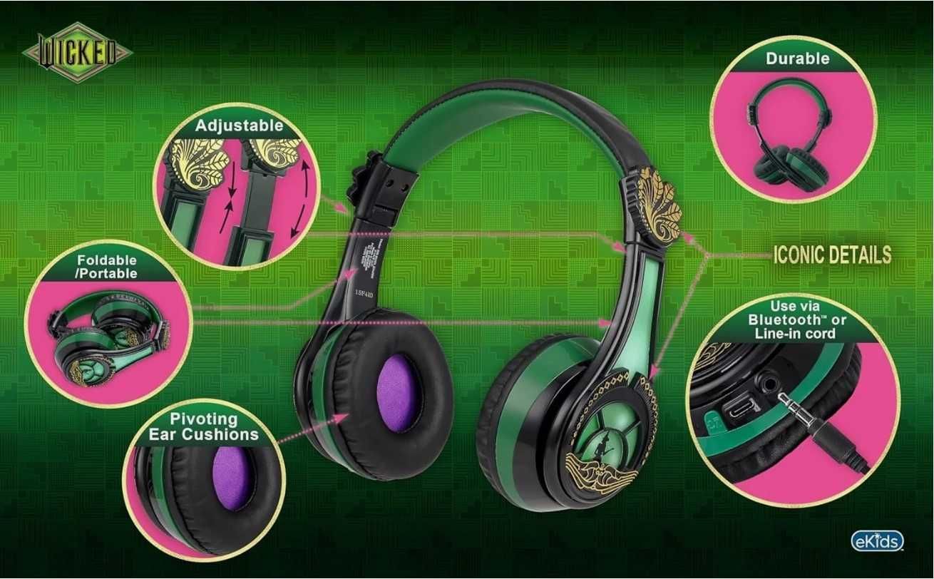 Бездротові навушники eKids Wicked Elphaba Bluetooth