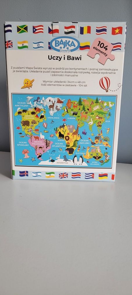 Puzzle mapa świata 5+