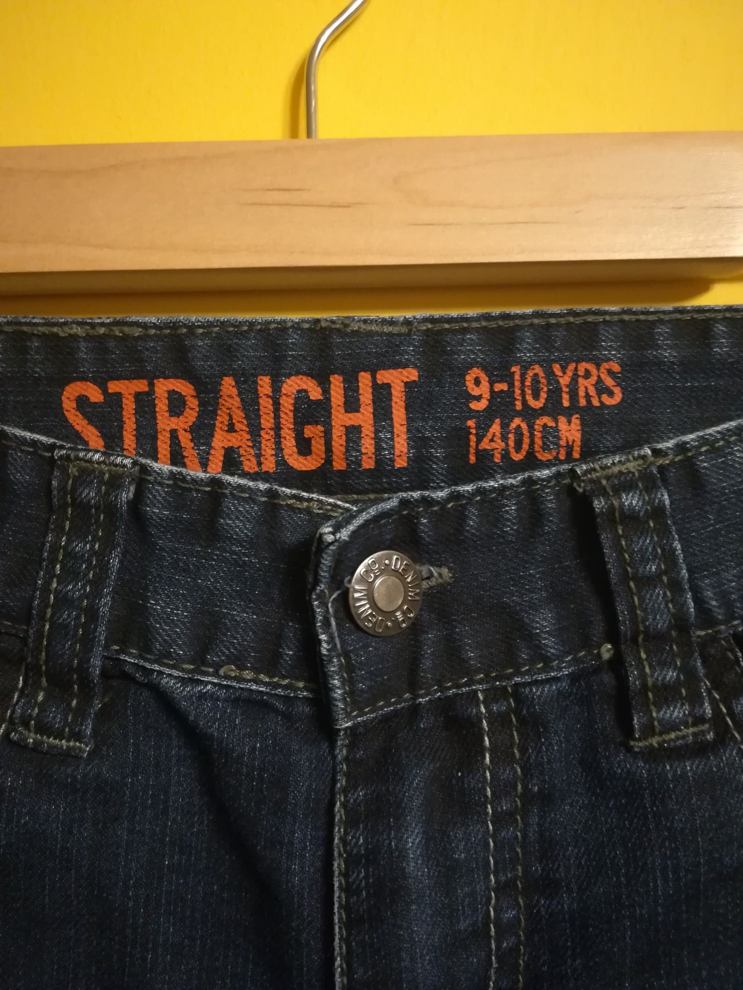 Spodnie chłopięce 140, 9-10 lat, straight jeans ciemnoniebieskie