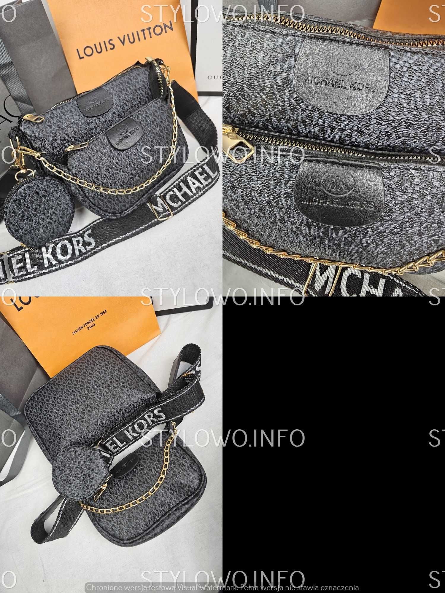 Torebka Michael Kors 3w1 monogram torebki zestaw Hit Premium