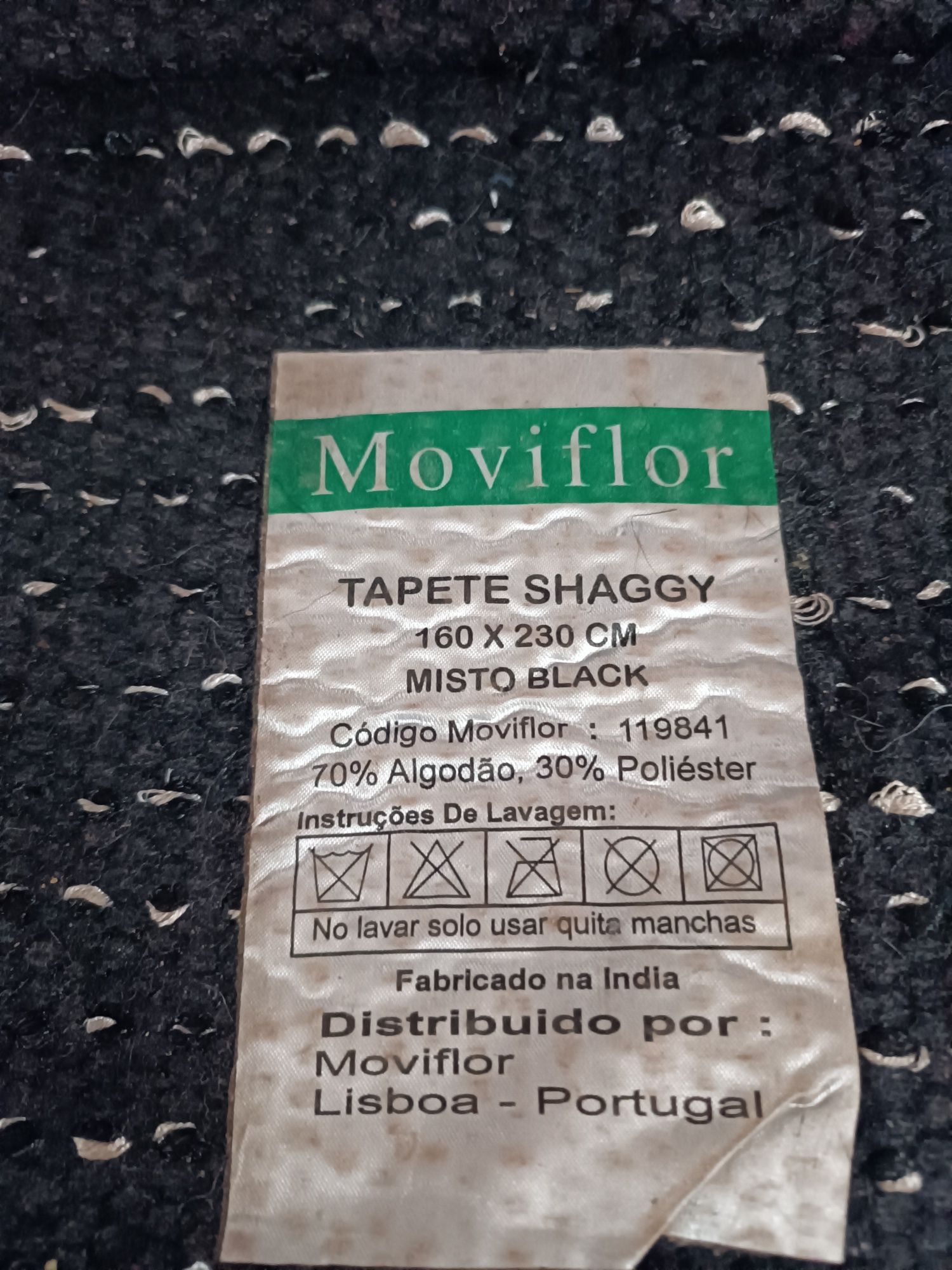 Tapetes shaggy misto Black 160x230