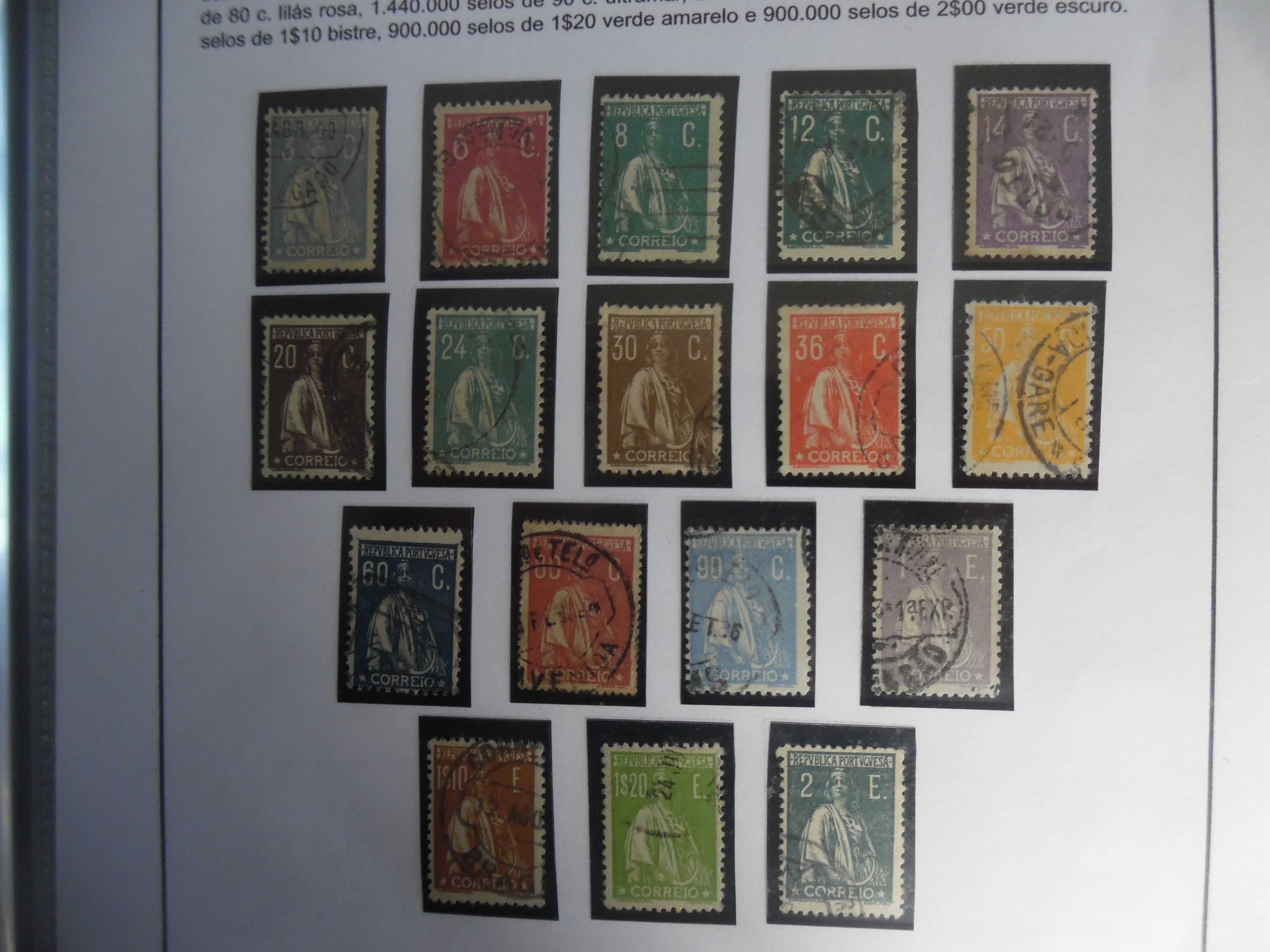 Selos Portugal 1920/22- Ceres novas taxas e cores Col. Completa