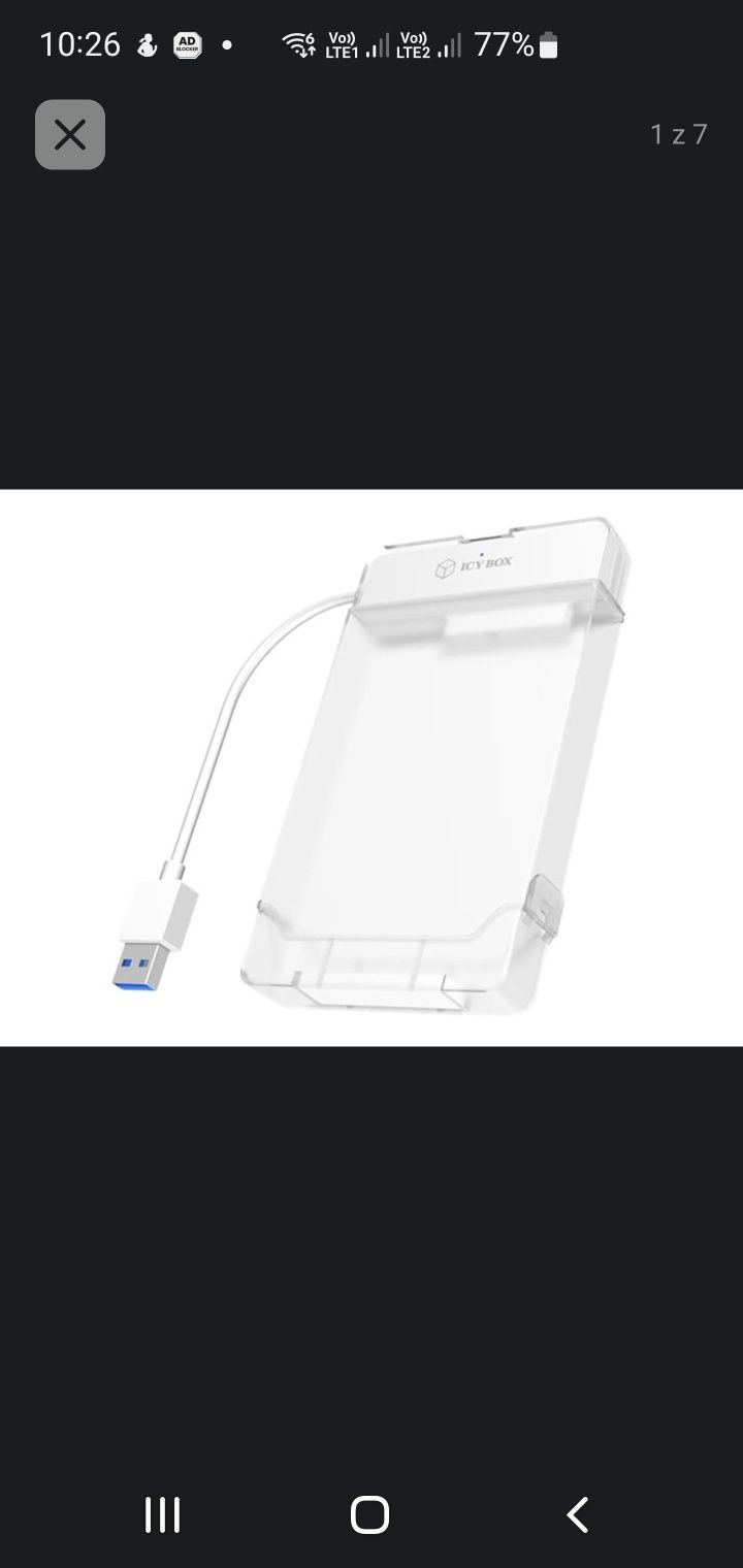 OBUDOWA ICY BOX do dysku 2.5" (USB 3.0, transparentny)
