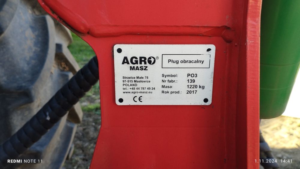 Zamiana  Pług Agromasz 3 4  skibowy  kverneland