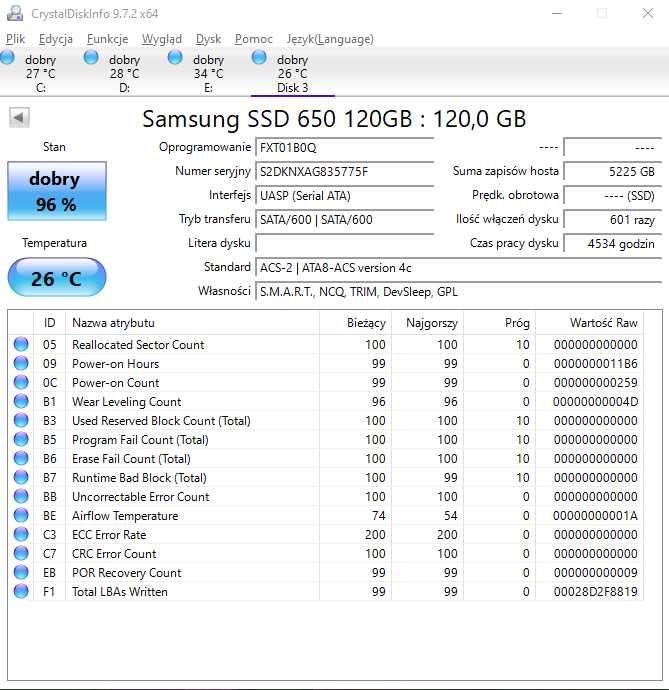 Dysk Samsung ssd 650 120gb