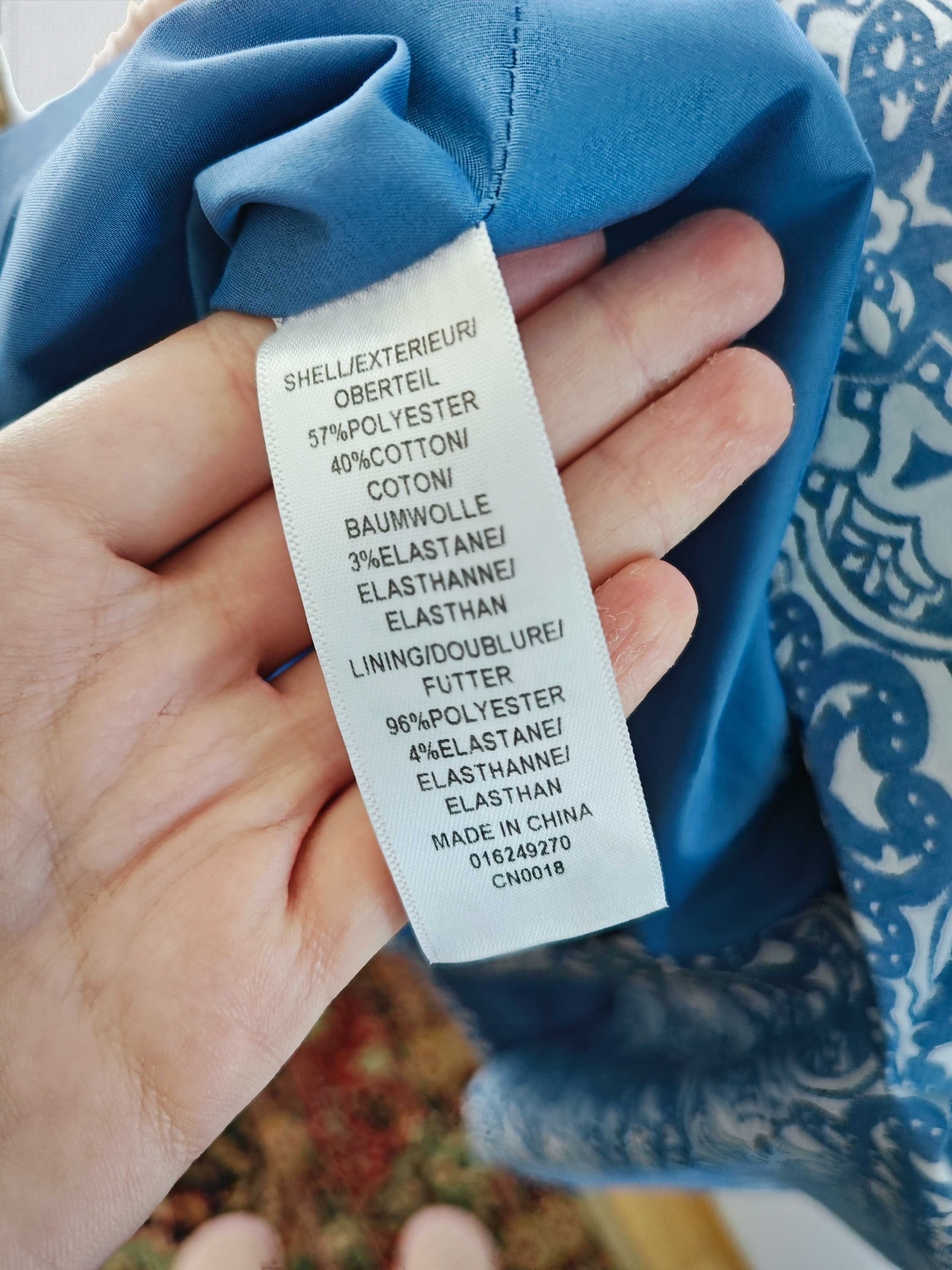 Sukienka wzorzysta żakardowa granatowa Adrianna Papell, rozmiar 40