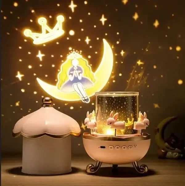Музичний нічник-проектор з Bluetooth Карусель зайчиків