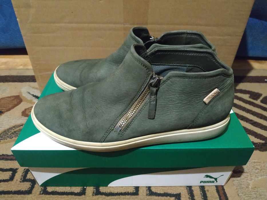 Кожаные кеды Ecco на молнии р.41