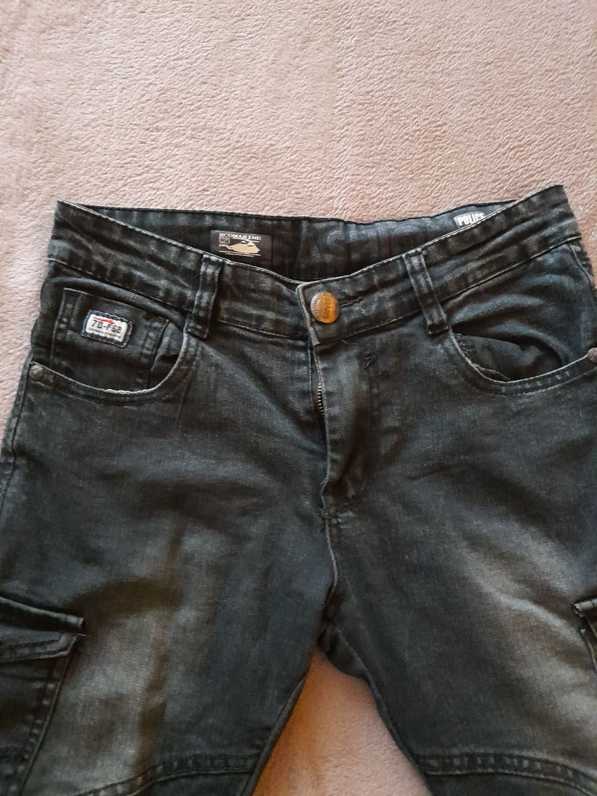 spodnie młodzieżowe chłopięce jeans czarne 146