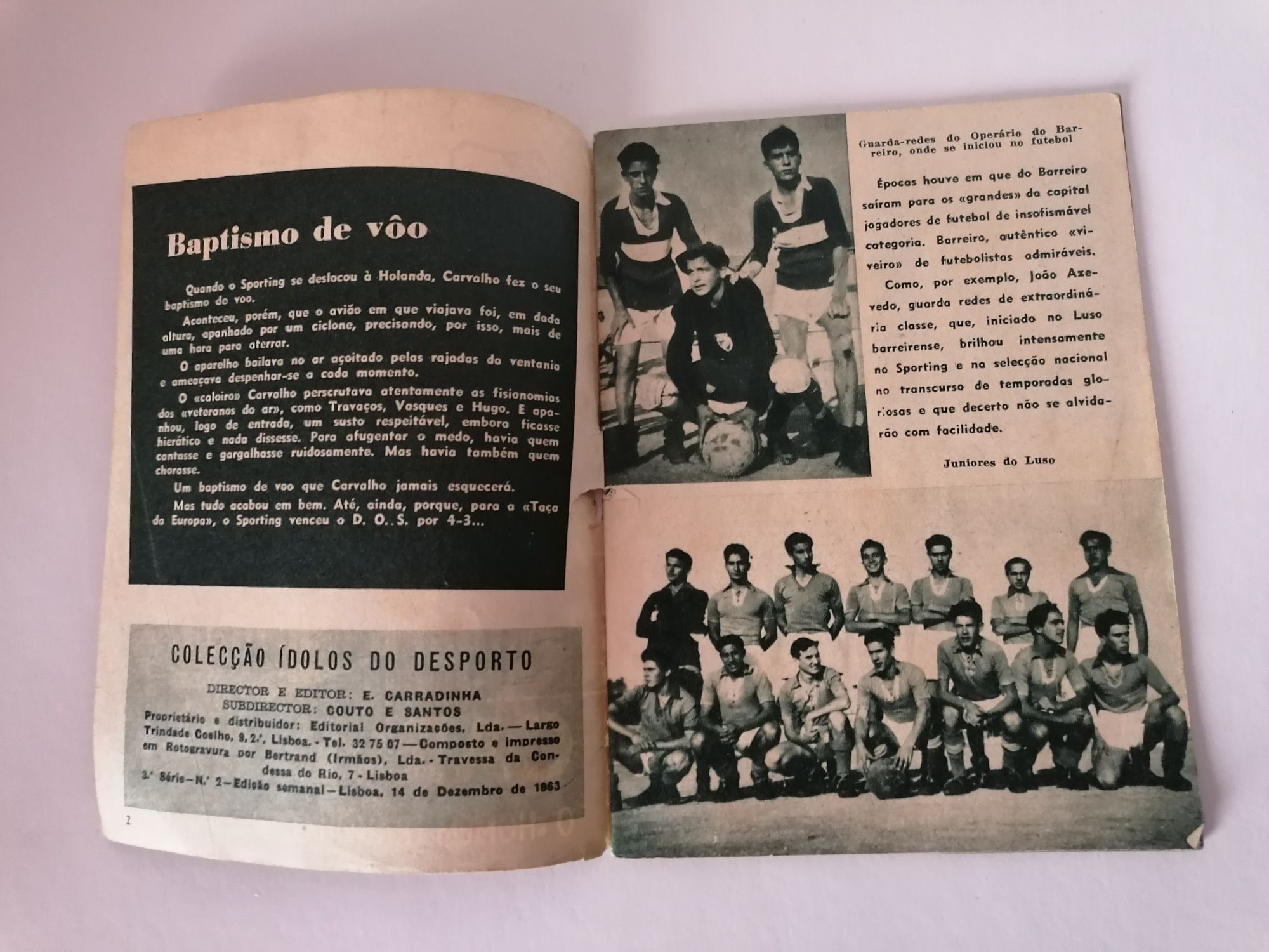 Revista n° 2, 3a Série Coleção Idolos do Desporto, edição 14.12.63
