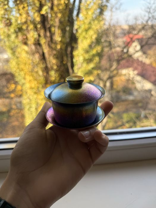 Набор Титановая Гайвань + 2 Пиалы для Чайной Церемонии Чайна Церемонія