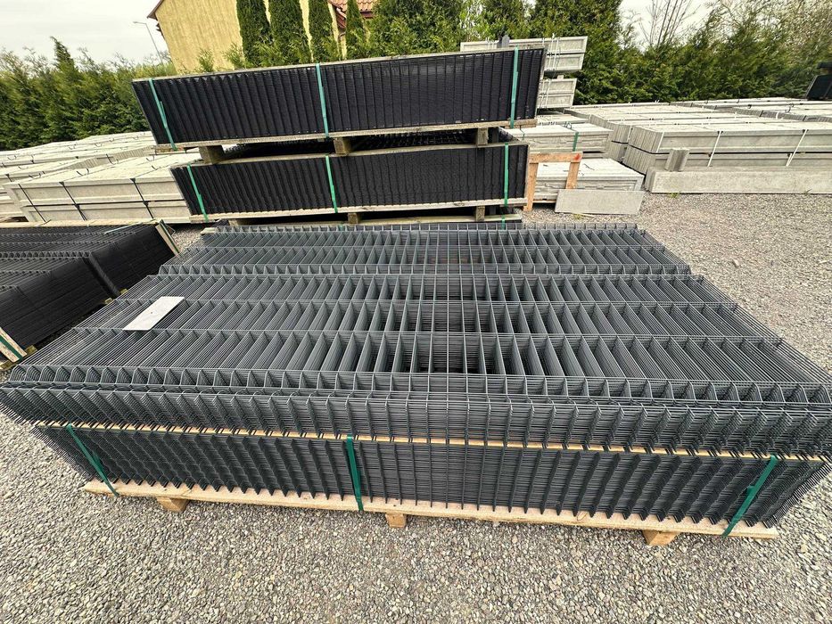 Panel ogrodzeniowy ocynk malowany proszkowo CZARNY/GRAFIT 123cm fi 4