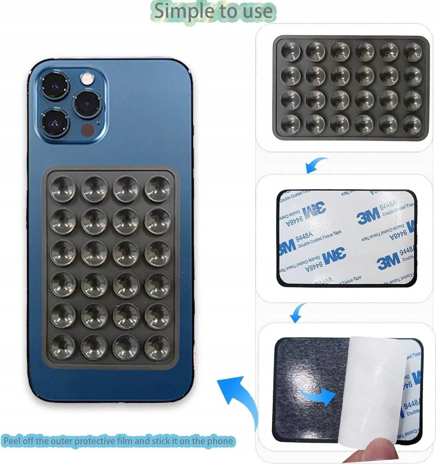 Silikonowy uchwyt naklejka przyssawka do etui na telefon 1 szt