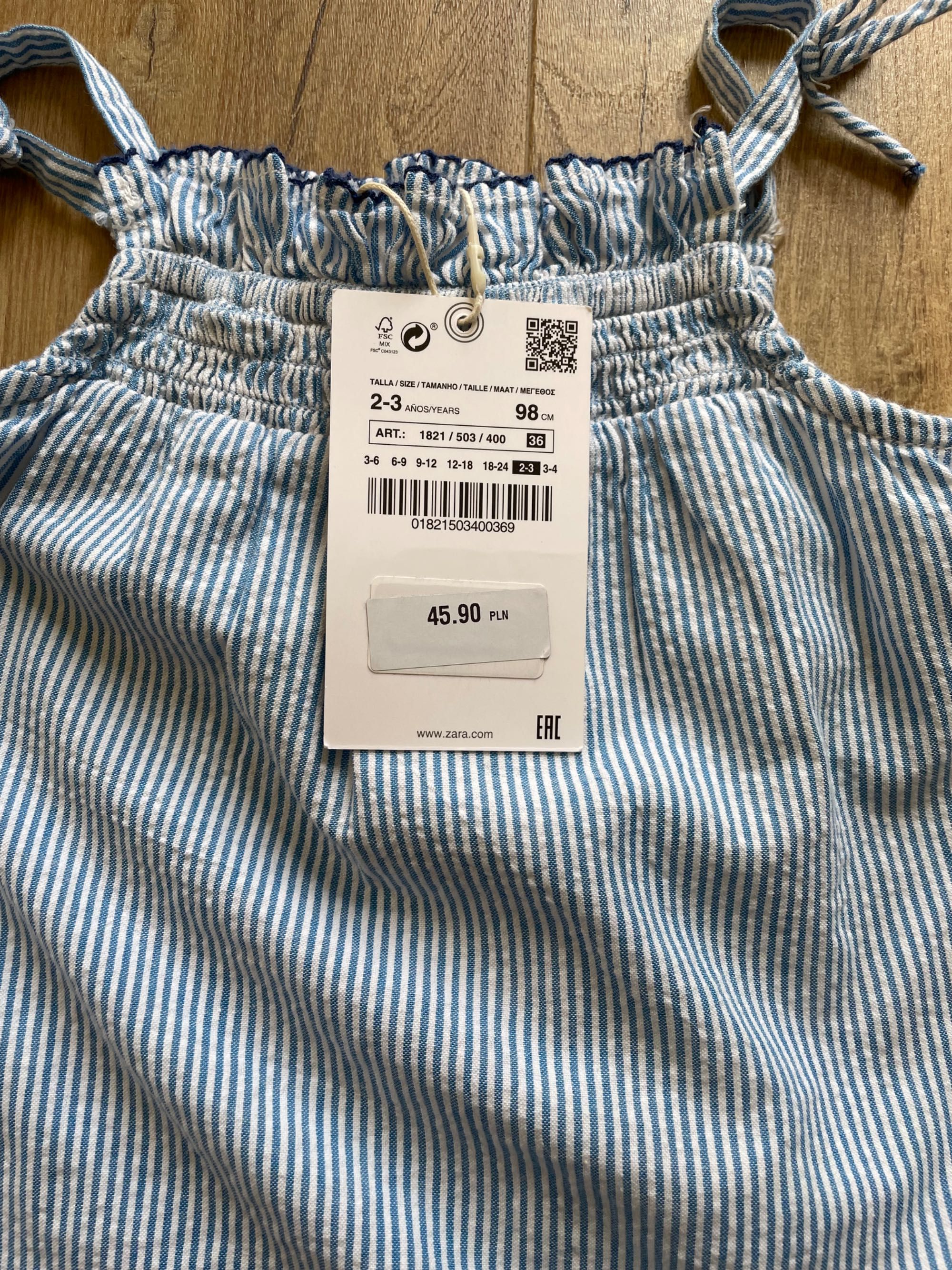 Nowa bluzka na szelkach dziewczęca Zara 92/98