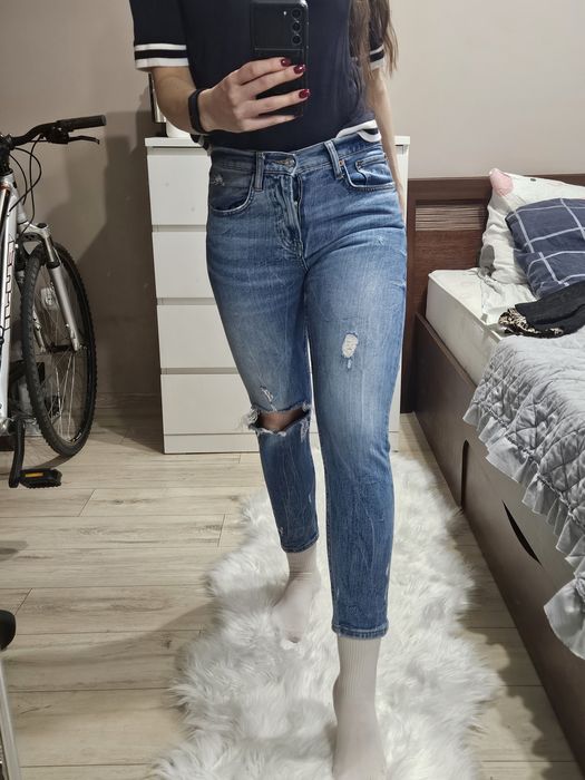 Jeansy spodnie zara  s