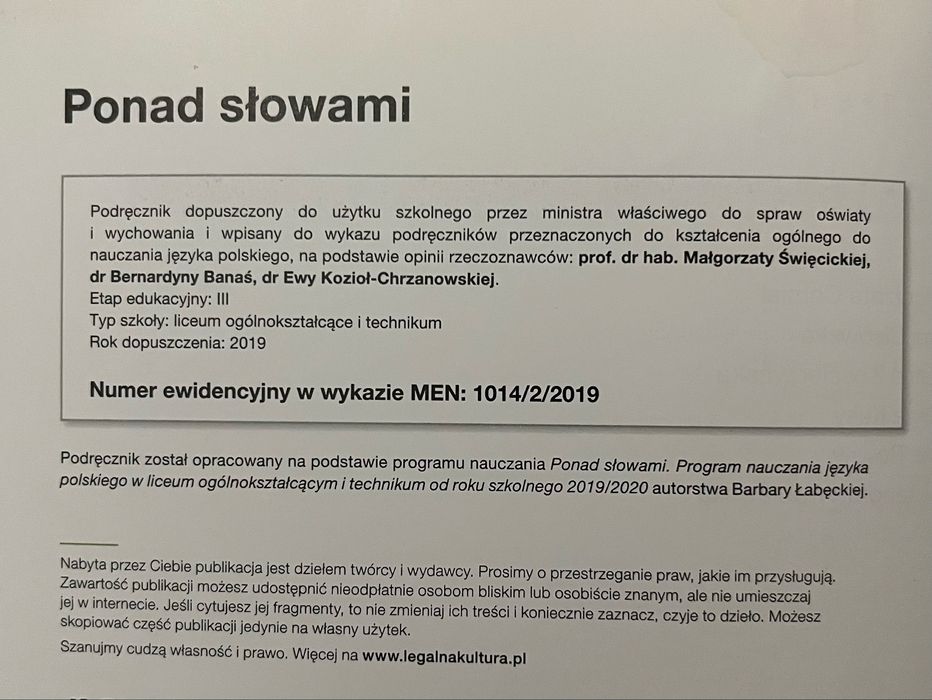 Ponad słowami 1 część 1 i 2