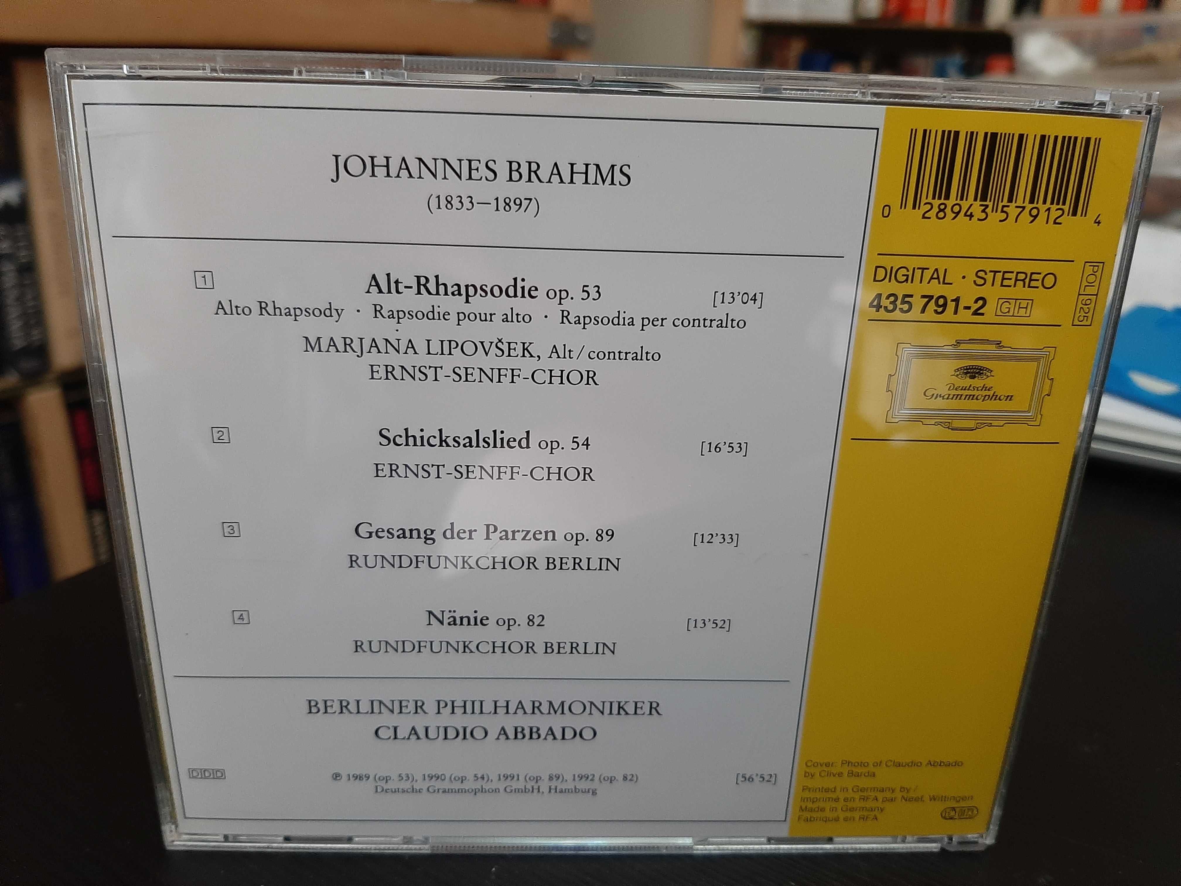 Brahms - Alt-Rhapsodie  +  Schicksalslied  +  Nänie - Claudio Abbado