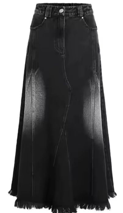 Джинсовая длинная юбка шестеклинка 48-52