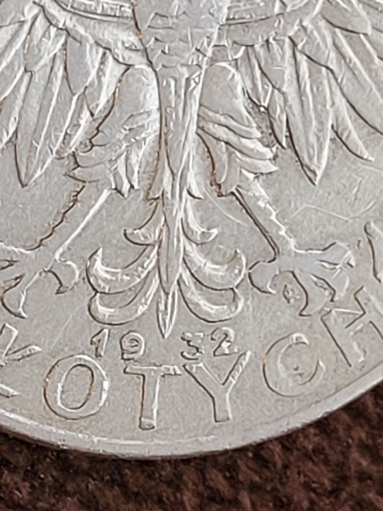 Srebrna moneta 10 zł Głowa Kobiety Polonia 1932r ze znakiem mennicy