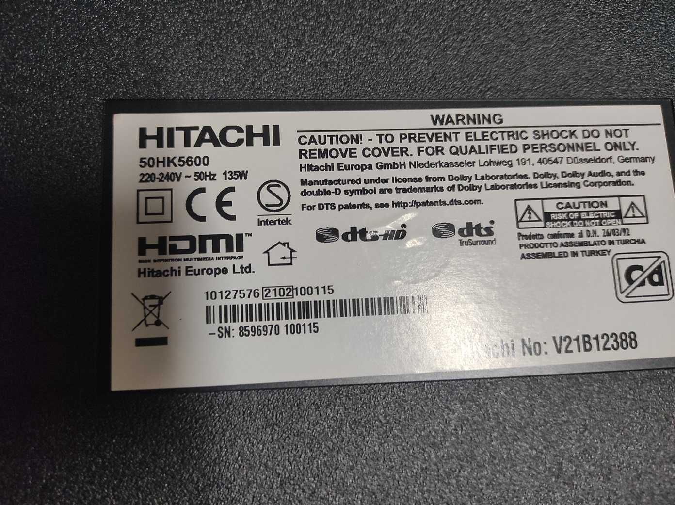 Hitachi 50HK5600, zasilacz,  płyta główna, logika, części.