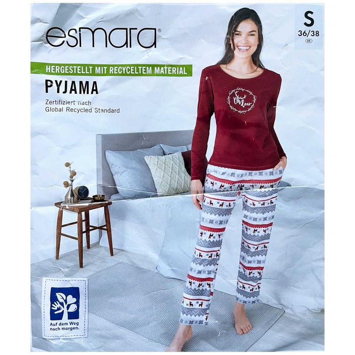 Пижама теплая флисовая женская Esmara жіноча піжама на флисе XS S M L