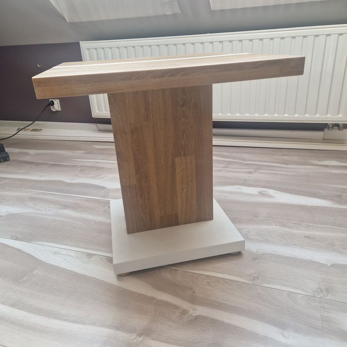 Stolik kawowy  biało brązowy