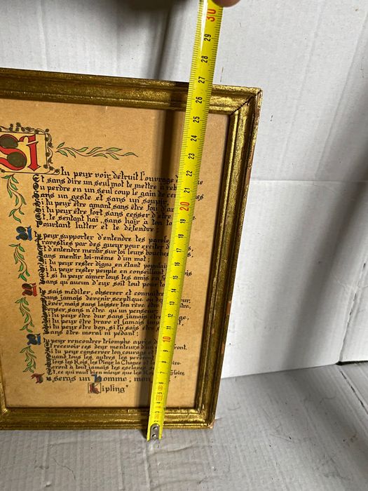 Quadro antigo com poema