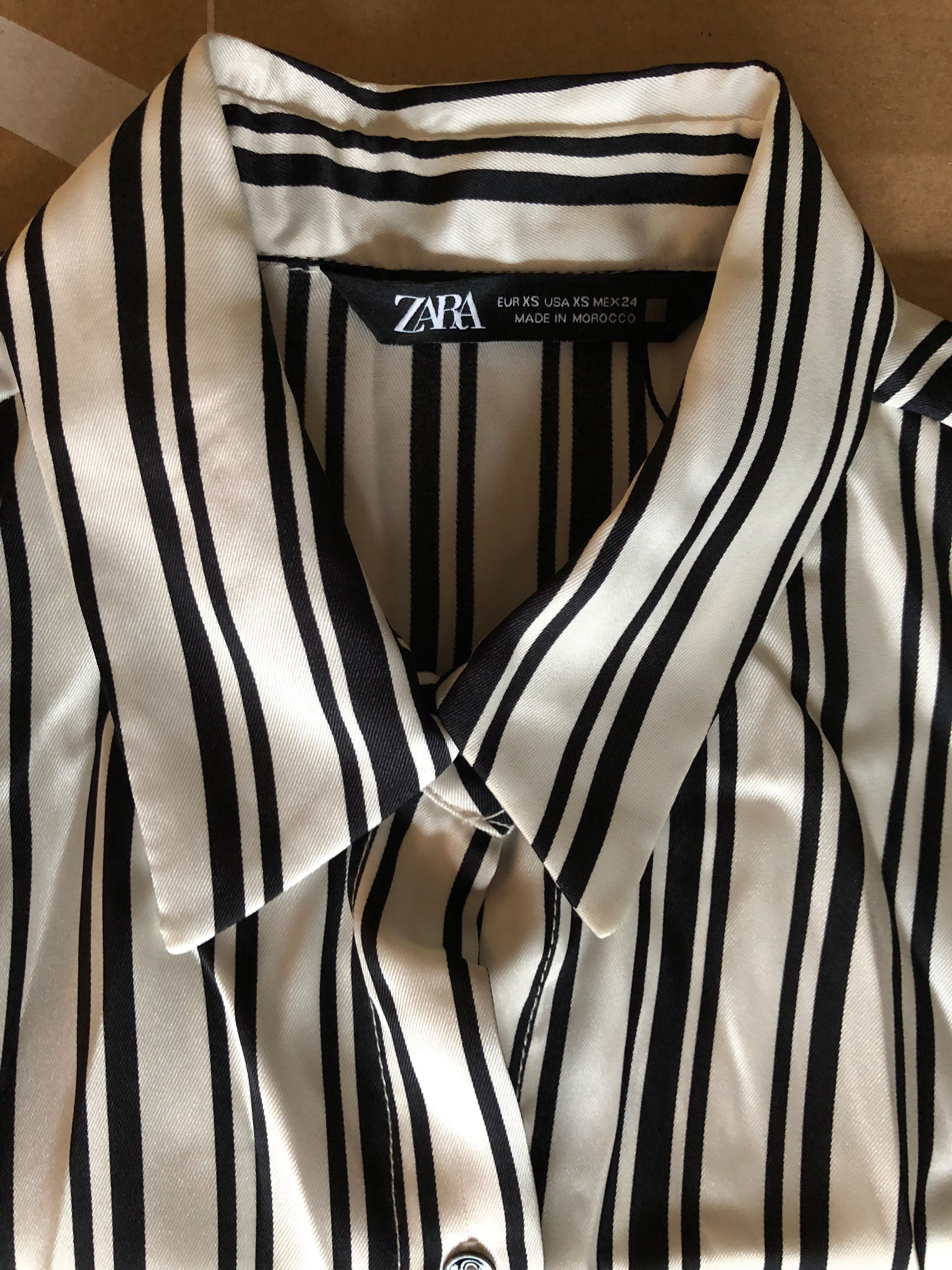 Сукня міді. Платье-рубашка миди в полоску Zara