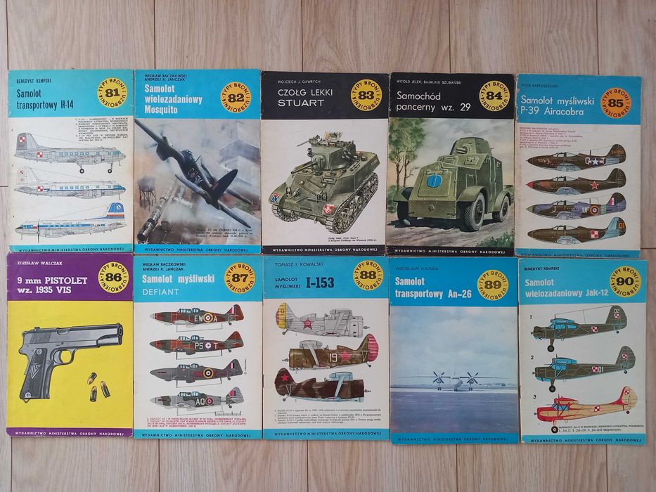Typy Broni i Uzbrojenia, kolekcja broszur, części 81 do 90