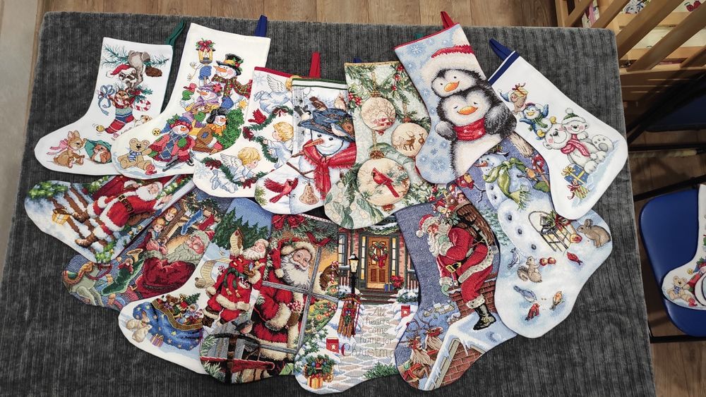 Новорічні чобітки ручної роб (подарунок на новий рік, декор, на камін)