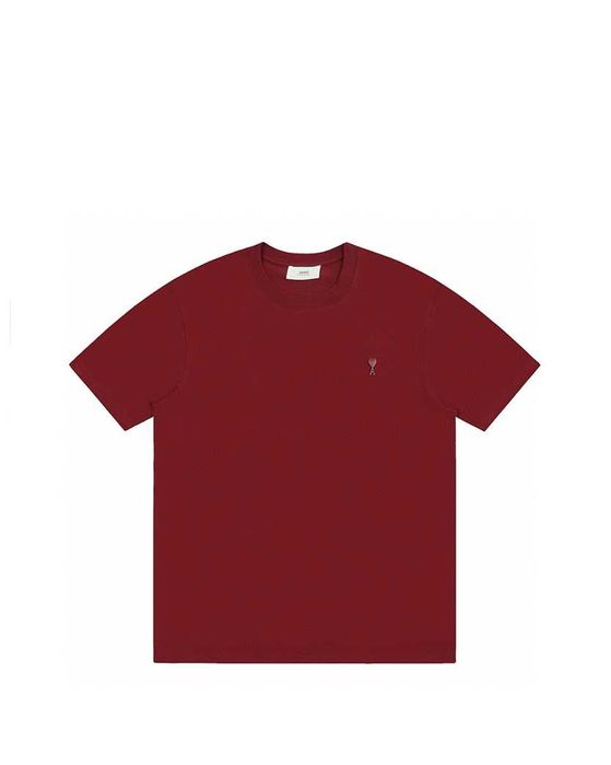 Футболка AMI Paris Ami De Coeur Tonal Small Heart T-Shirt Burgundy
