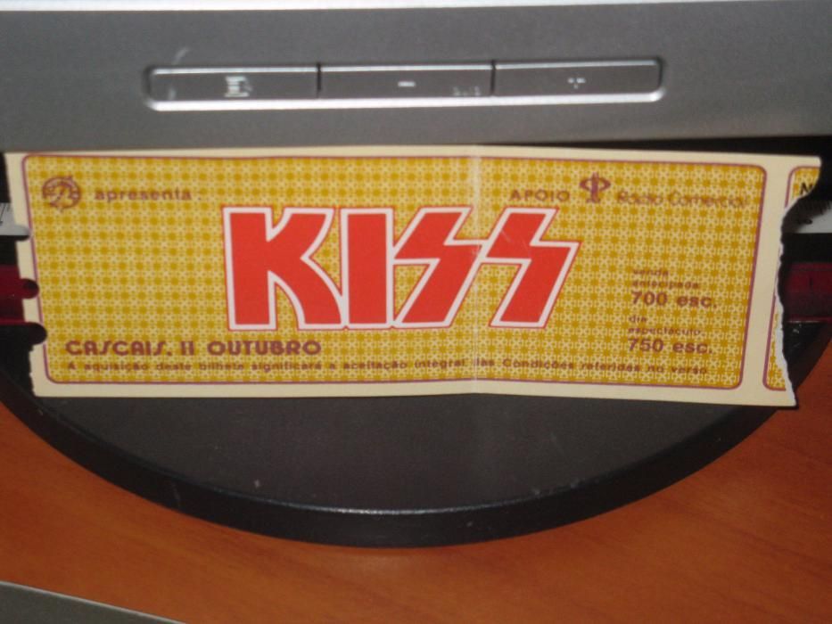 Bilhete concerto KISS Cascais 1983