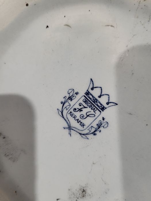 Sygnowany ceramiczny zestaw do mycia dzban misa jak Delft