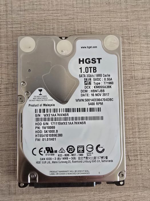 Жорсткий диск HDD 2.5 Hitachi HGST 1Tb 5K1000 HTS541010B9E380 SATA II