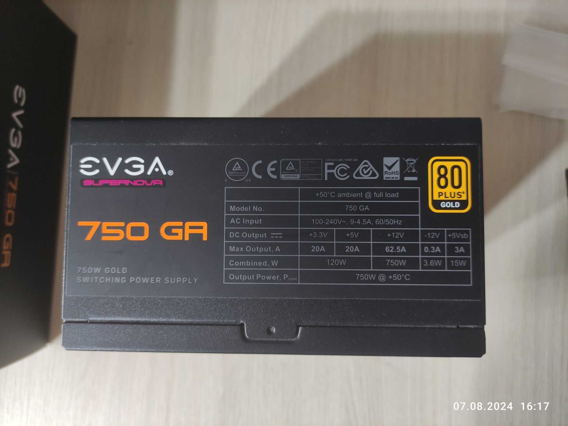 Продам блок питания EVGA SuperNOVA 750W GA Gold
