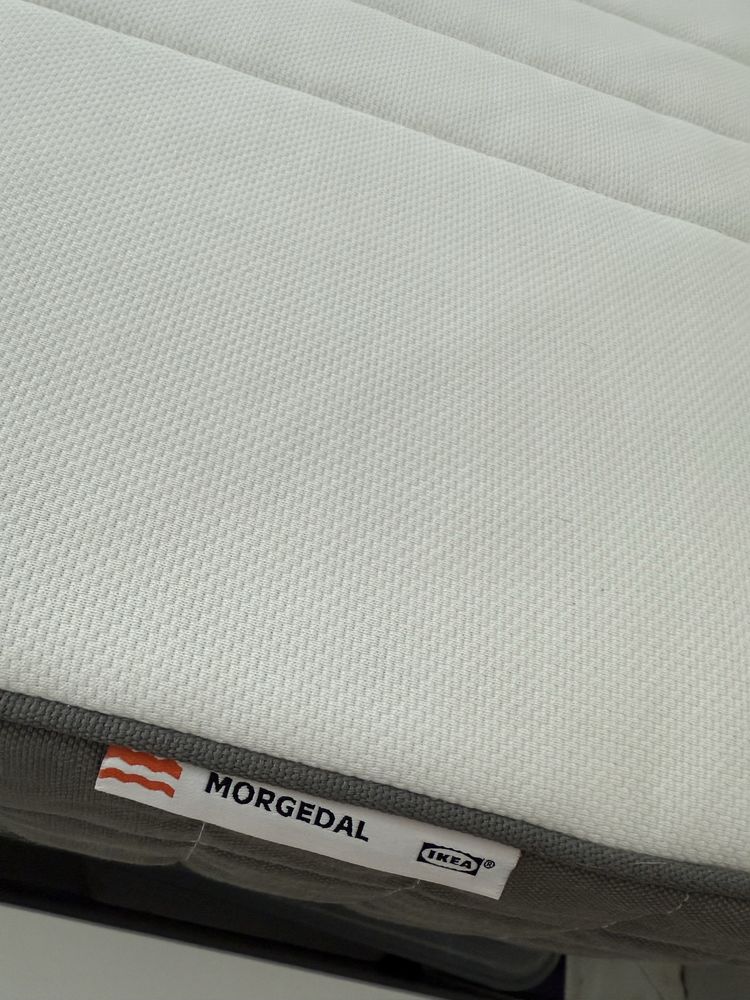 MALM Estrutura cama c/arrumação e colchao, branco, com 160x200 cm