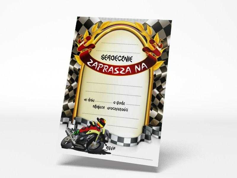 Zaproszenia na urodziny impreze+koperta GRATIS motor fan motocross