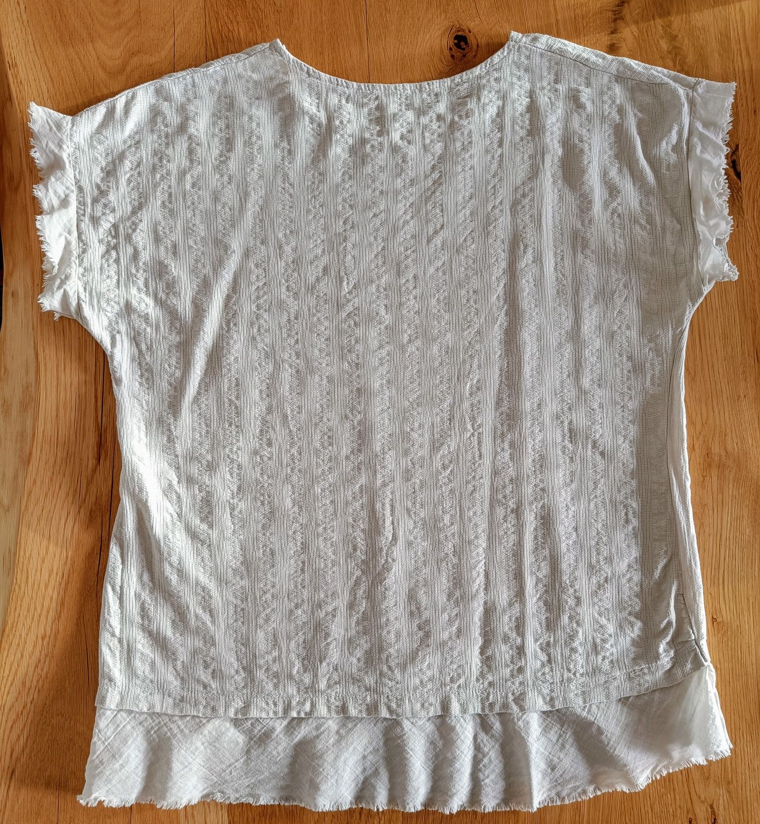 Kremowa lniana bluzka L/XL/oversize