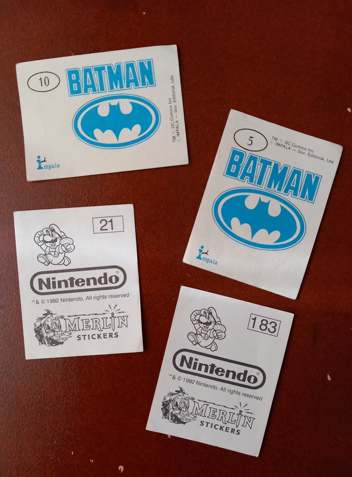 Autocolantes Batman e Nintendo anos 90