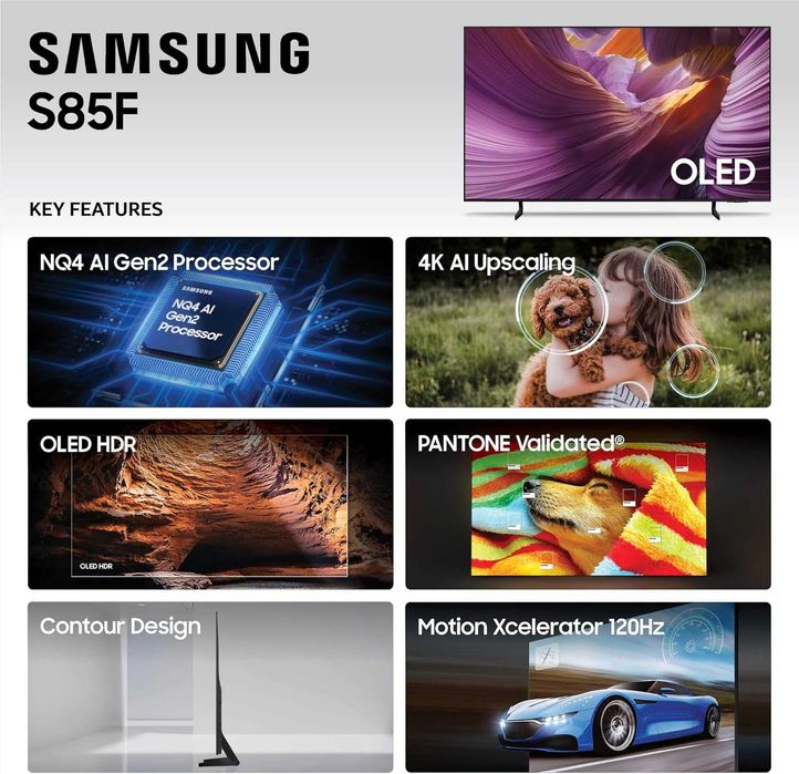 TV 2025 QD-OLED Samsung QE55S85F SmartTV UltraHD 4K 120Hz Укр Прошивка