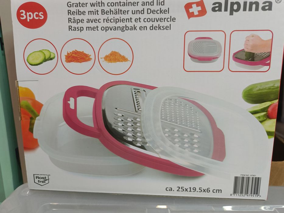 Alpina - wielofunkcyjna tarka z pojemnikiem (czerwony)