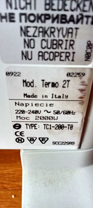 Grzejnik elektryczny - produkcja Włochy